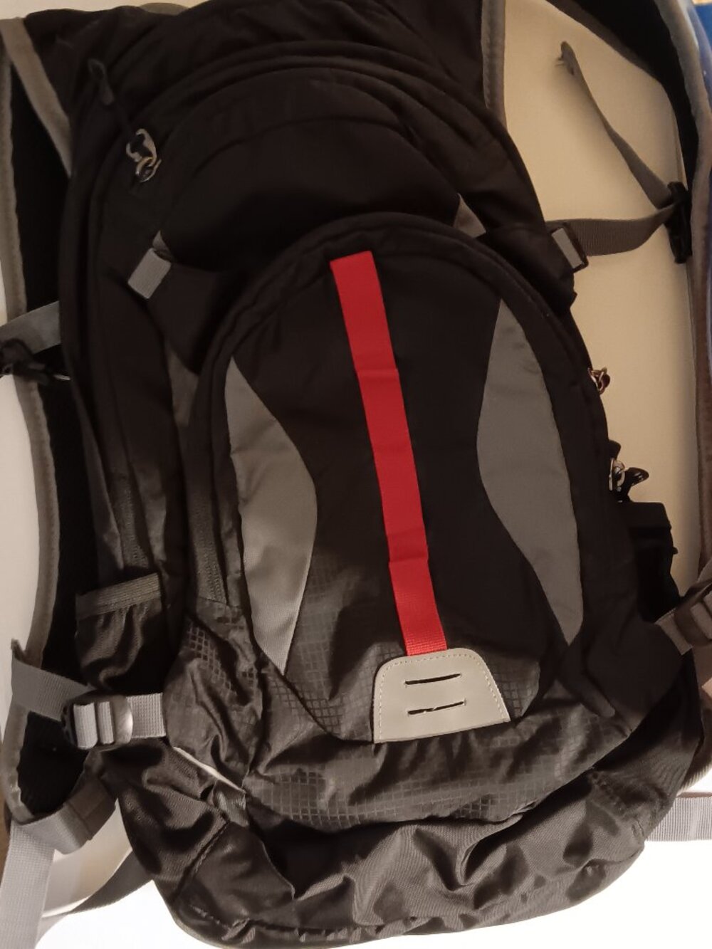 BCG Blk/Grey Red Trim Hiking Backpack with 2.0 Liter Hydration Bladder